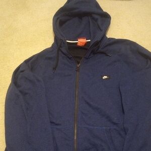 Nike Men's Dark Blue Zip-Up Sweater